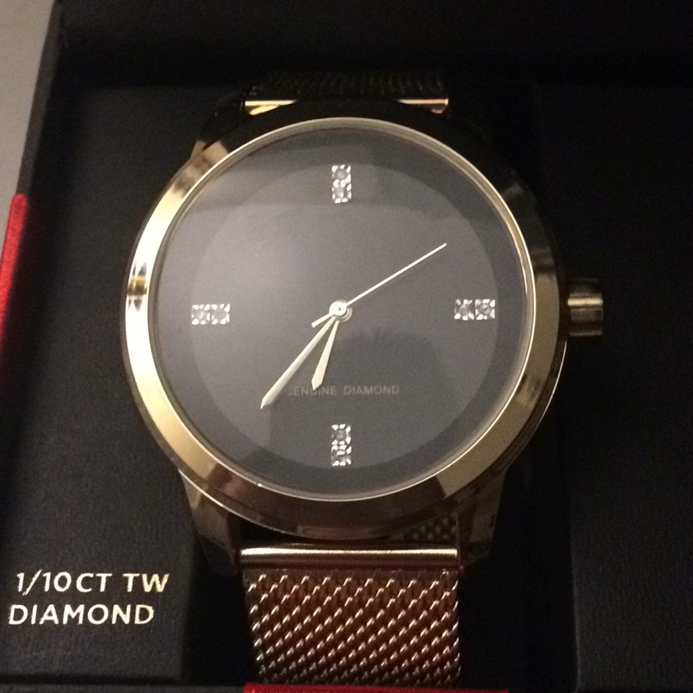 Gold and diamond watch